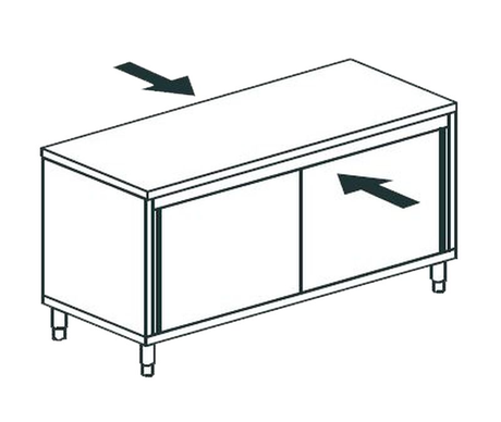 Стол производственный закрытый сквозной APACH CHEF LINE LWC718SH2SDPT