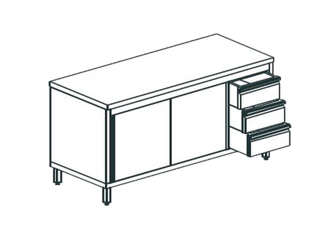 Стол производственный закрытый APACH CHEF LINE LWC712SH2HDDR