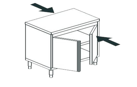 Стол производственный закрытый сквозной APACH CHEF LINE LWC69SH2HDPT